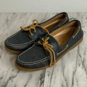 Sperry Top-Sider Leather Boat Shoes – Women’s Size 8M –Navy Blue Nautical